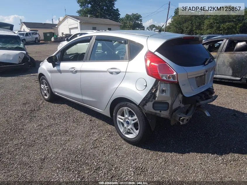 2019 Ford Fiesta Se VIN: 3FADP4EJ2KM125867 Lot: 45652485
