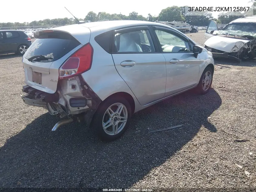2019 Ford Fiesta Se VIN: 3FADP4EJ2KM125867 Lot: 45652485