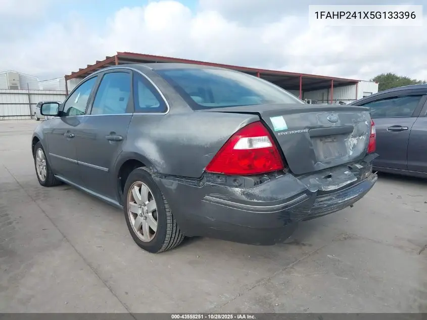 2005 Ford Five Hundred Sel VIN: 1FAHP241X5G133396 Lot: 43558251