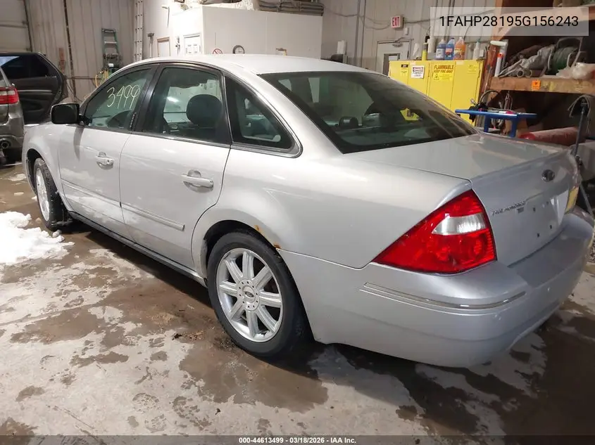 2005 Ford Five Hundred Limited VIN: 1FAHP28195G156243 Lot: 44613499