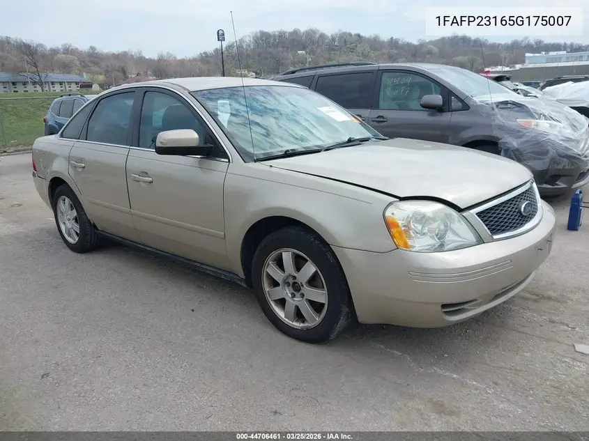 2005 Ford Five Hundred Se VIN: 1FAFP23165G175007 Lot: 44706461