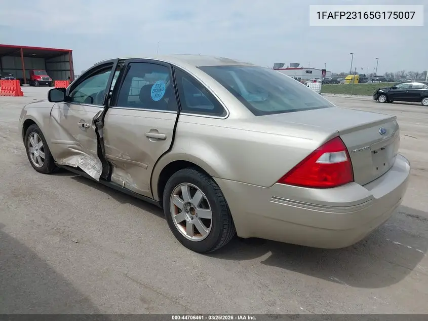 2005 Ford Five Hundred Se VIN: 1FAFP23165G175007 Lot: 44706461