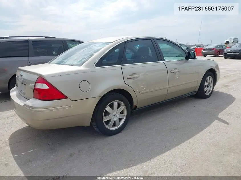 2005 Ford Five Hundred Se VIN: 1FAFP23165G175007 Lot: 44706461