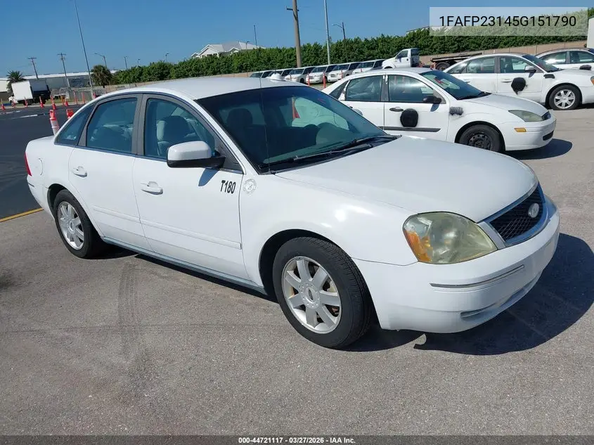 2005 Ford Five Hundred Se VIN: 1FAFP23145G151790 Lot: 44721117