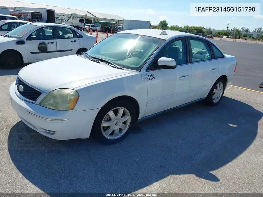 2005 Ford Five Hundred Se VIN: 1FAFP23145G151790 Lot: 44721117