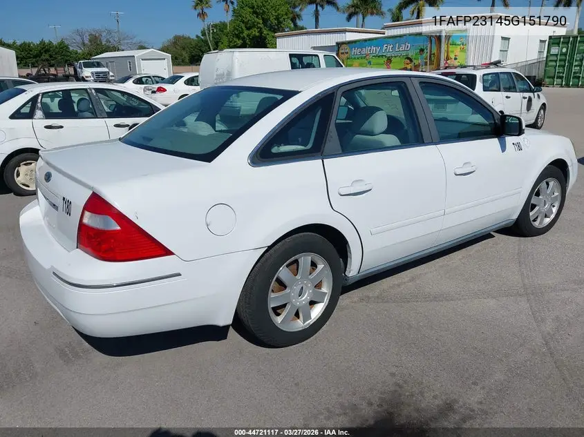 2005 Ford Five Hundred Se VIN: 1FAFP23145G151790 Lot: 44721117