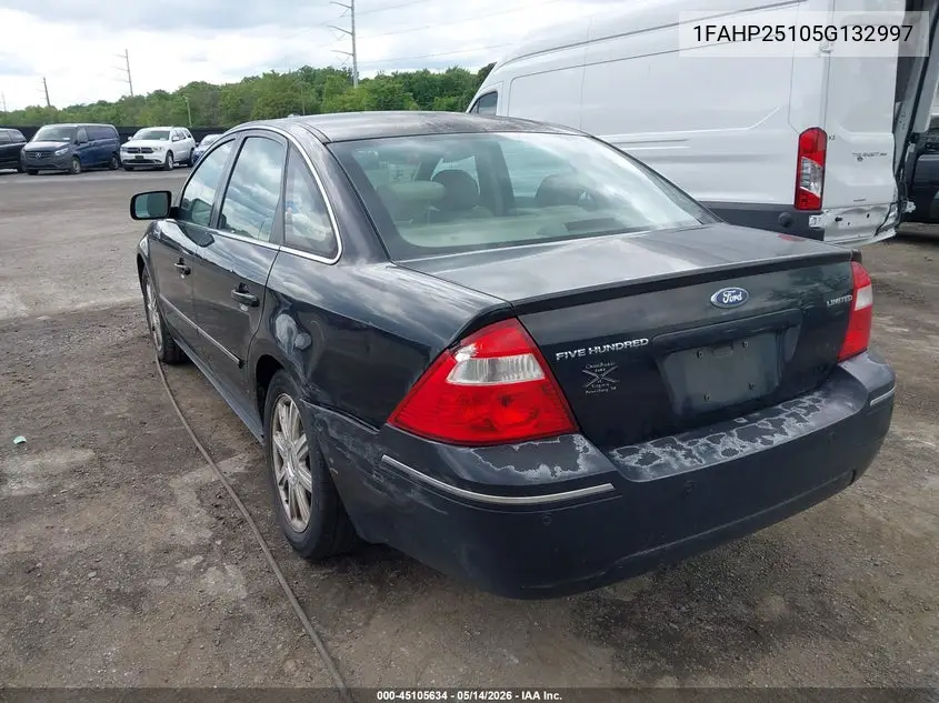 2005 Ford Five Hundred Limited VIN: 1FAHP25105G132997 Lot: 45105634
