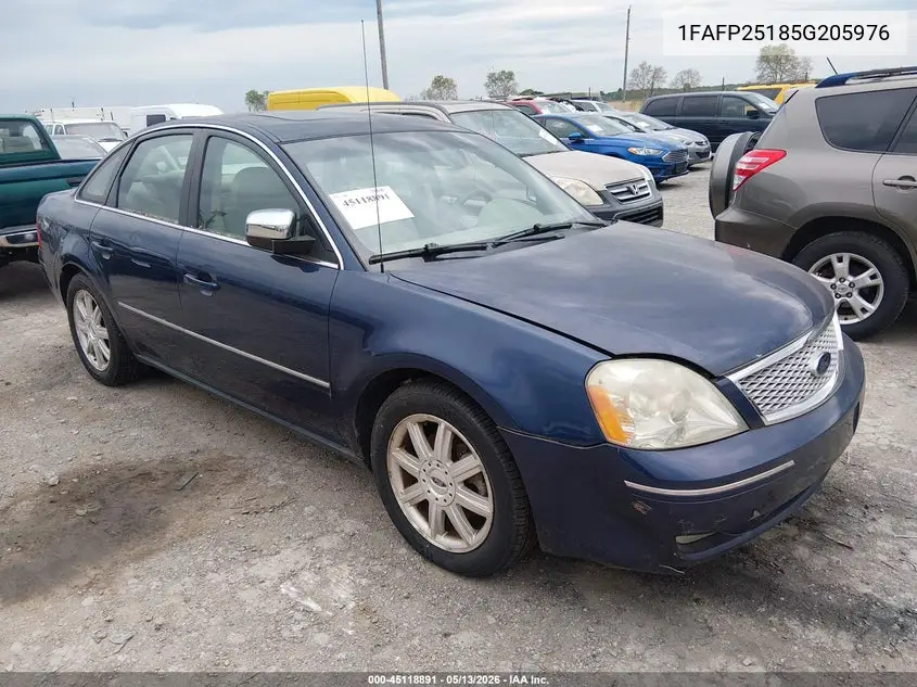 2005 Ford Five Hundred Limited VIN: 1FAFP25185G205976 Lot: 45118891