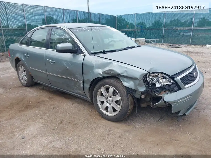 2005 Ford Five Hundred Sel VIN: 1FAFP24135G197917 Lot: 45135858