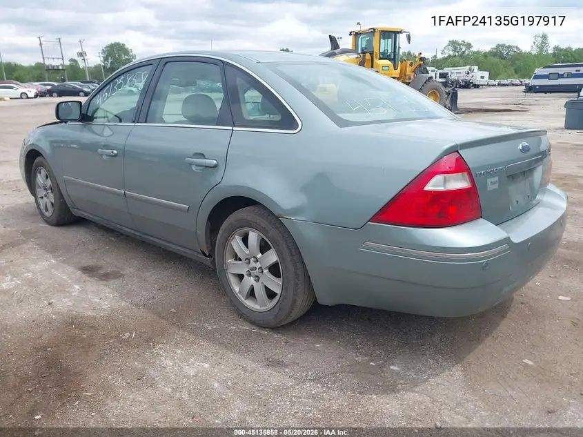 2005 Ford Five Hundred Sel VIN: 1FAFP24135G197917 Lot: 45135858
