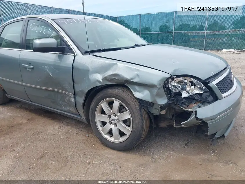 2005 Ford Five Hundred Sel VIN: 1FAFP24135G197917 Lot: 45135858