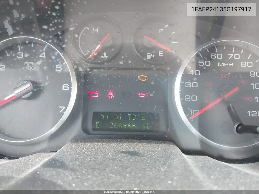2005 Ford Five Hundred Sel VIN: 1FAFP24135G197917 Lot: 45135858