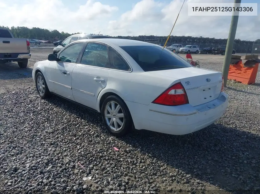 2005 Ford Five Hundred Limited VIN: 1FAHP25125G143306 Lot: 45255905