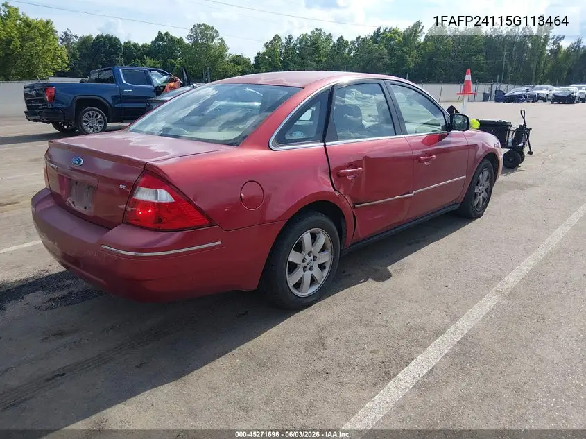 2005 Ford Five Hundred Sel VIN: 1FAFP24115G113464 Lot: 45271696