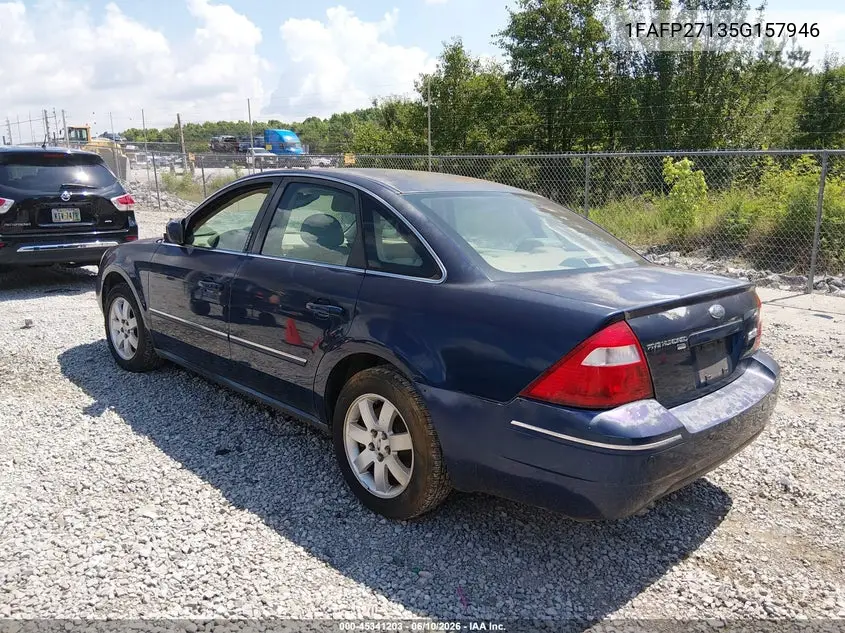 2005 Ford Five Hundred Sel VIN: 1FAFP27135G157946 Lot: 45341203