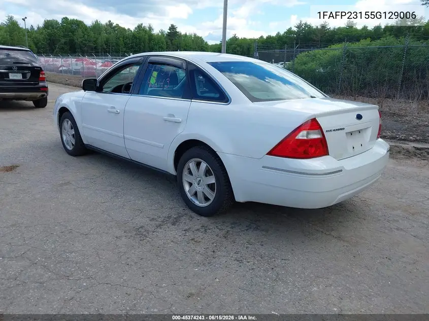 2005 Ford Five Hundred Se VIN: 1FAFP23155G129006 Lot: 45374243