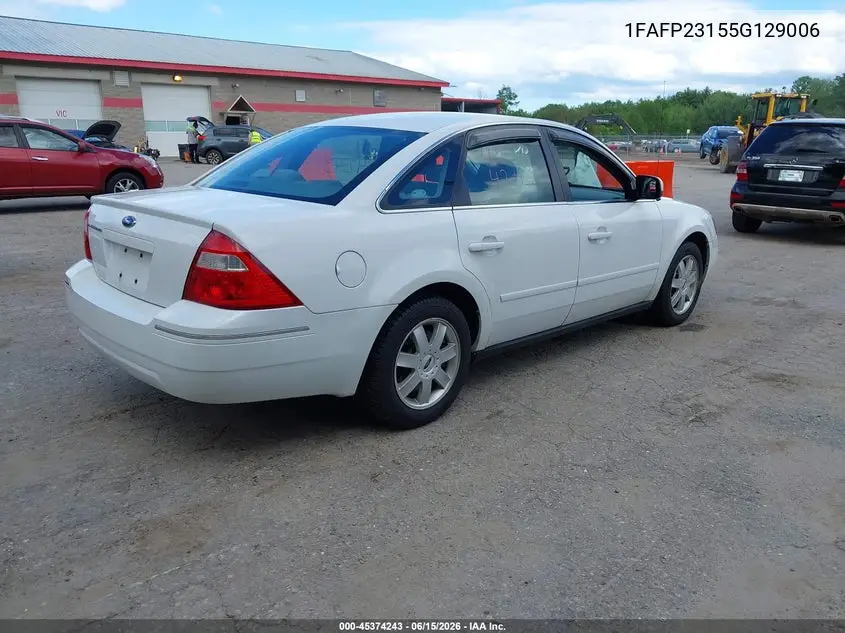 2005 Ford Five Hundred Se VIN: 1FAFP23155G129006 Lot: 45374243