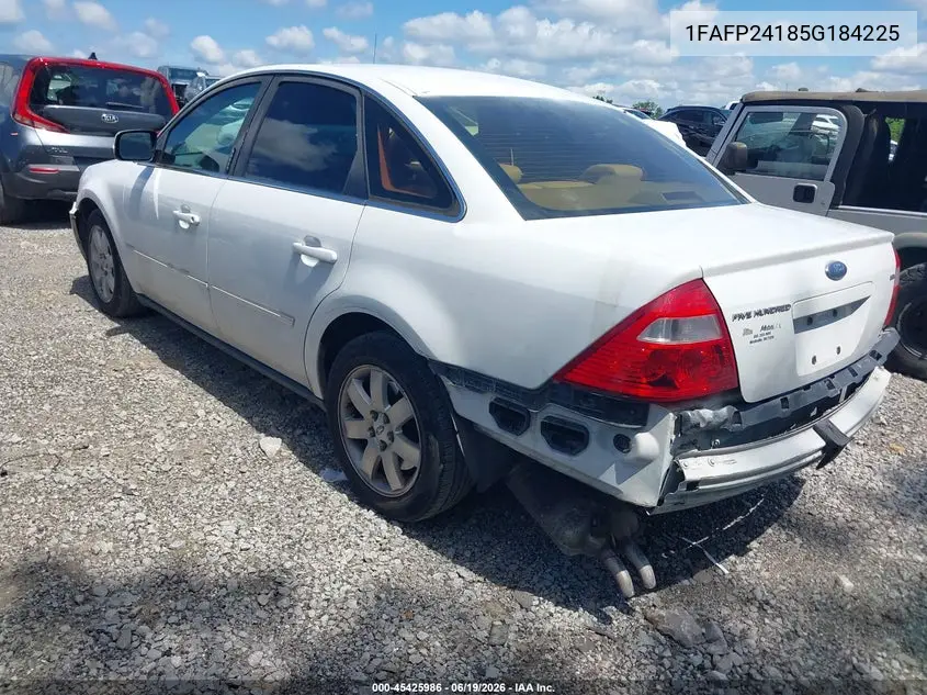 2005 Ford Five Hundred Sel VIN: 1FAFP24185G184225 Lot: 45425986
