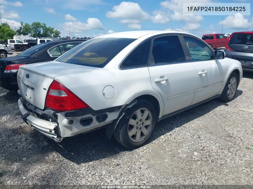 2005 Ford Five Hundred Sel VIN: 1FAFP24185G184225 Lot: 45425986