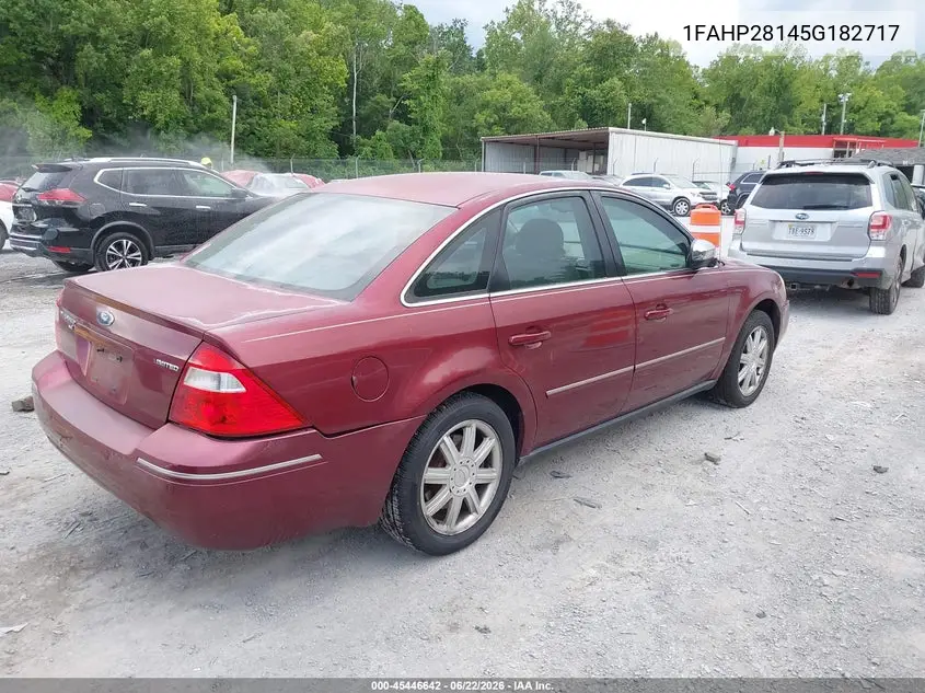 2005 Ford Five Hundred Limited VIN: 1FAHP28145G182717 Lot: 45446642