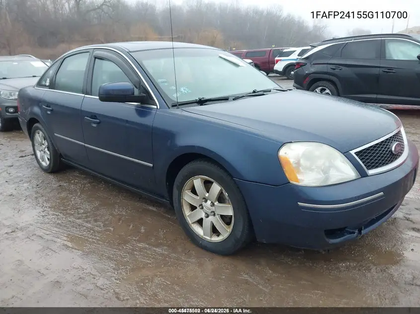 2005 Ford Five Hundred Sel VIN: 1FAFP24155G110700 Lot: 45475502