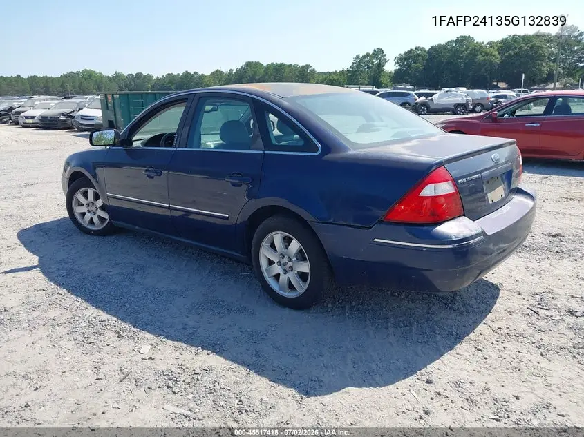 2005 Ford Five Hundred Sel VIN: 1FAFP24135G132839 Lot: 45517418