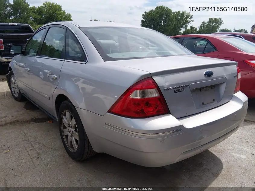 2005 Ford Five Hundred Sel VIN: 1FAFP24165G140580 Lot: 45521850