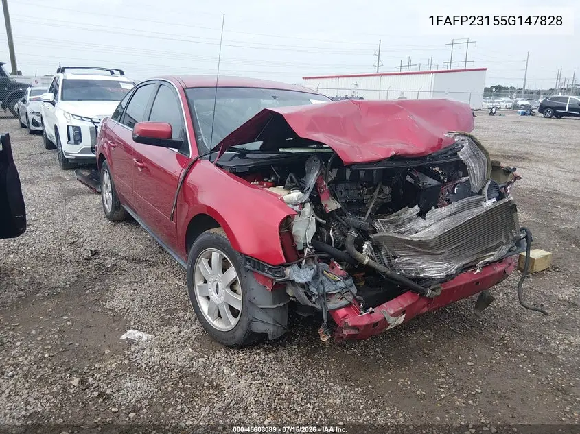 2005 Ford Five Hundred Se VIN: 1FAFP23155G147828 Lot: 45603089