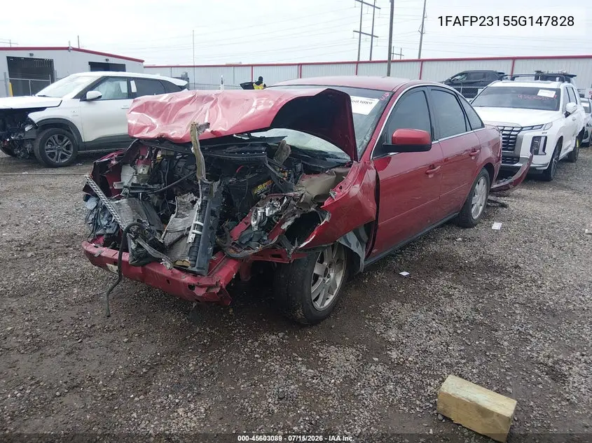 2005 Ford Five Hundred Se VIN: 1FAFP23155G147828 Lot: 45603089