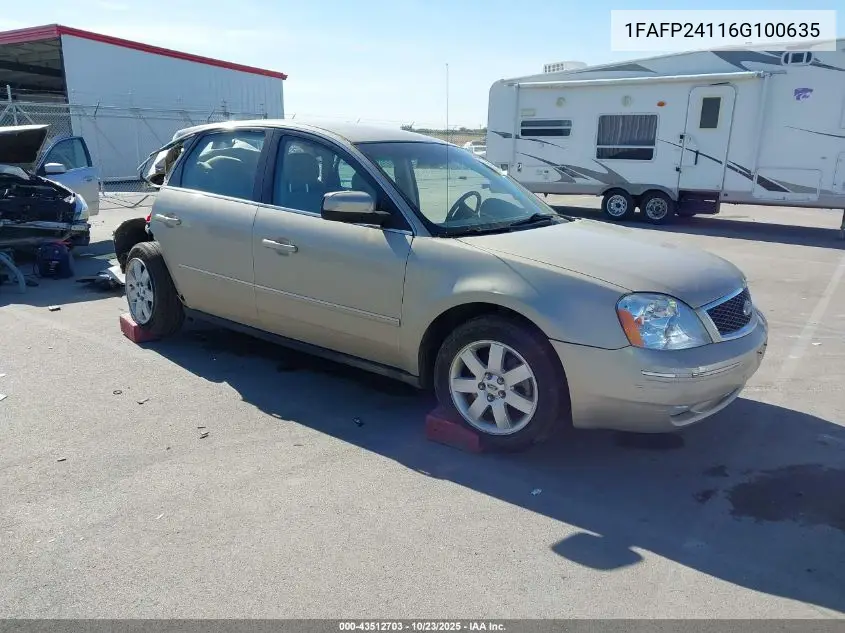 2006 Ford Five Hundred Sel VIN: 1FAFP24116G100635 Lot: 43512703