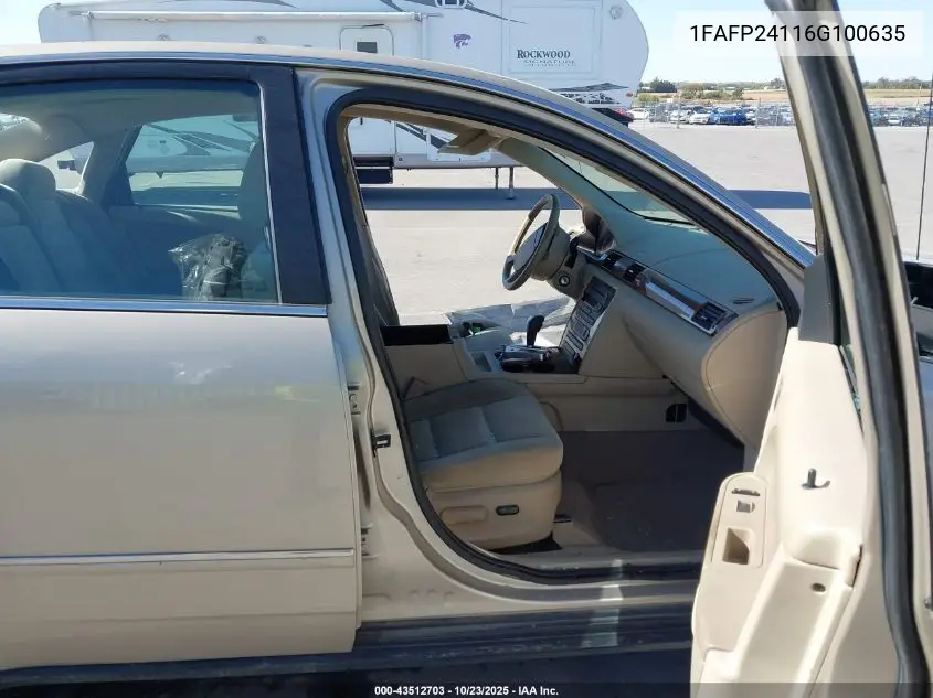 2006 Ford Five Hundred Sel VIN: 1FAFP24116G100635 Lot: 43512703