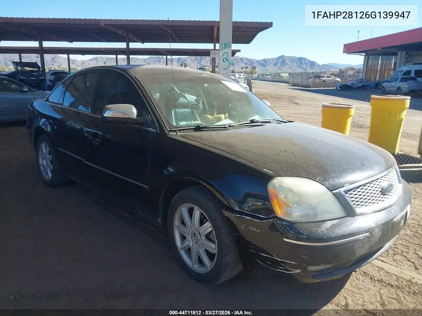 2006 Ford Five Hundred Limited VIN: 1FAHP28126G139947 Lot: 44711812