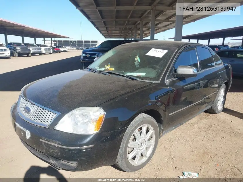2006 Ford Five Hundred Limited VIN: 1FAHP28126G139947 Lot: 44711812
