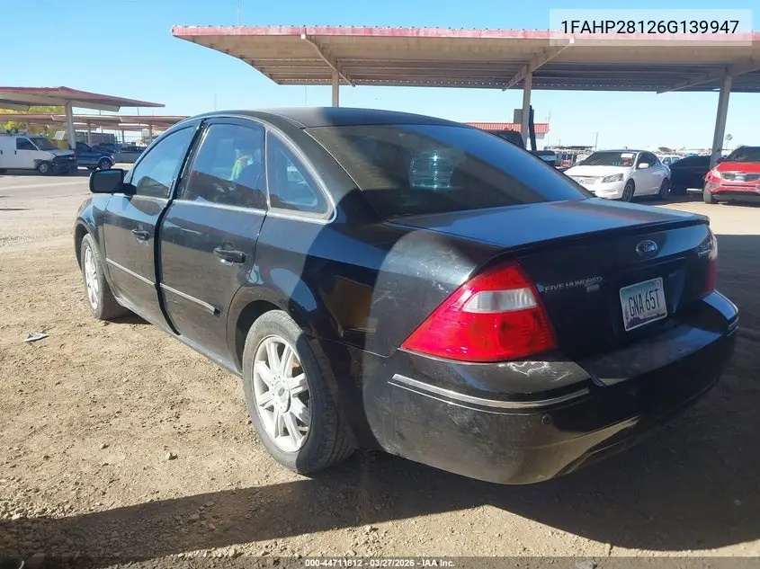 2006 Ford Five Hundred Limited VIN: 1FAHP28126G139947 Lot: 44711812