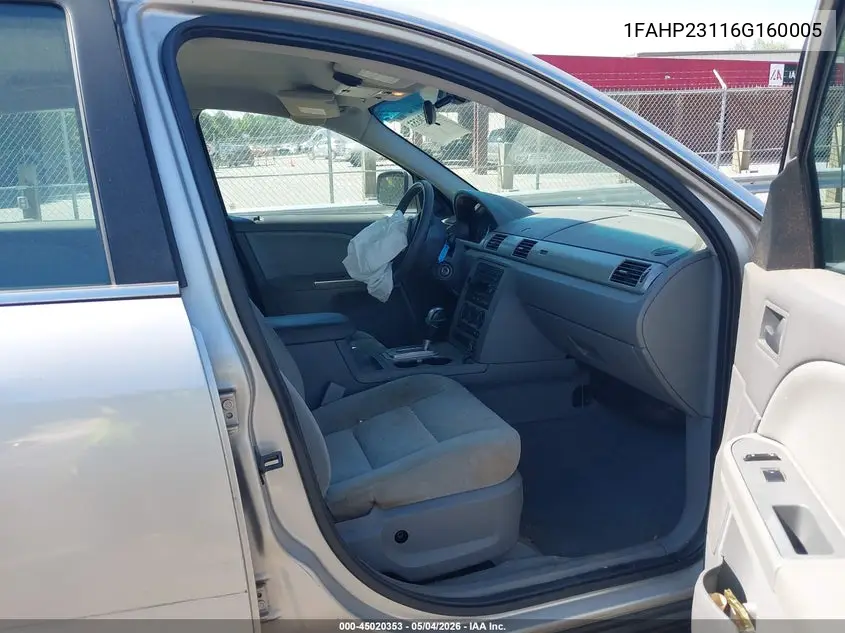 2006 Ford Five Hundred Se VIN: 1FAHP23116G160005 Lot: 45020353