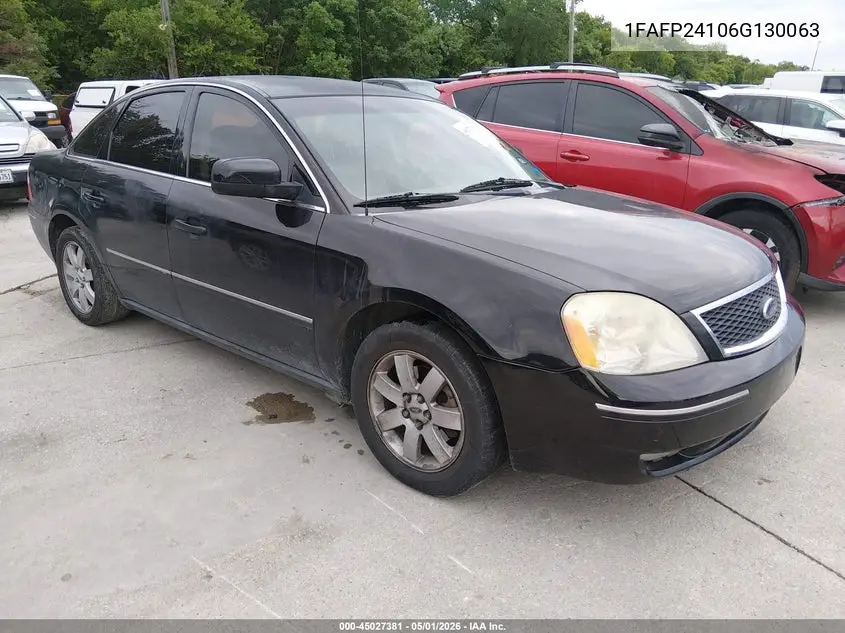 2006 Ford Five Hundred Sel VIN: 1FAFP24106G130063 Lot: 45027381