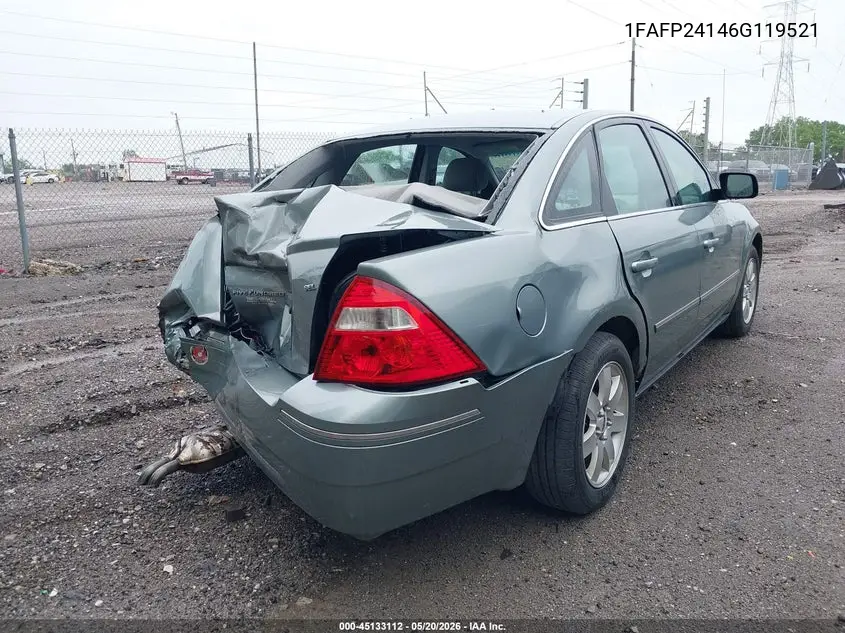 2006 Ford Five Hundred Sel VIN: 1FAFP24146G119521 Lot: 45133112
