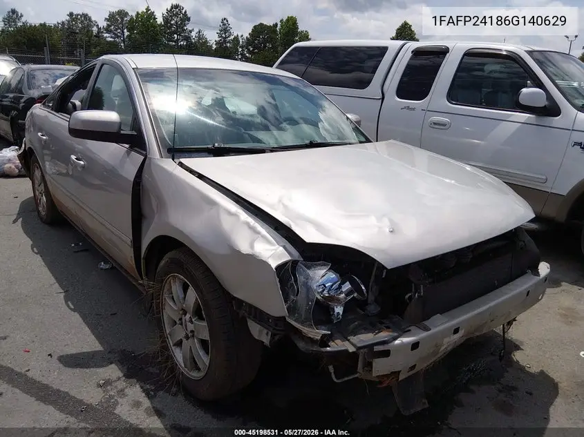 2006 Ford Five Hundred Sel VIN: 1FAFP24186G140629 Lot: 45198531