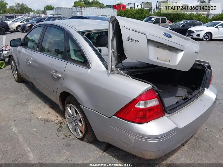 2006 Ford Five Hundred Sel VIN: 1FAFP24186G140629 Lot: 45198531