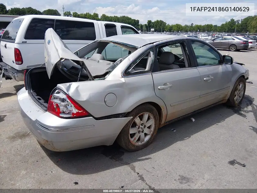 2006 Ford Five Hundred Sel VIN: 1FAFP24186G140629 Lot: 45198531