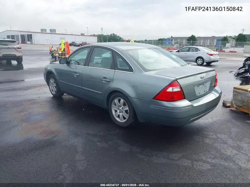 2006 Ford Five Hundred Sel VIN: 1FAFP24136G150842 Lot: 45234737