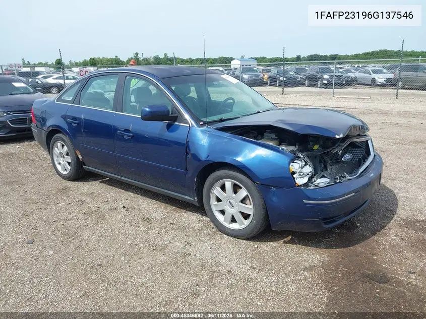 2006 Ford Five Hundred Se VIN: 1FAFP23196G137546 Lot: 45346692