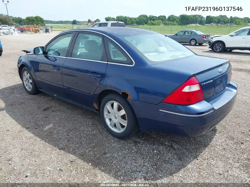 2006 Ford Five Hundred Se VIN: 1FAFP23196G137546 Lot: 45346692