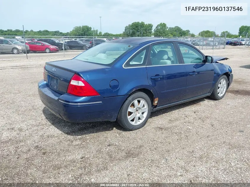 2006 Ford Five Hundred Se VIN: 1FAFP23196G137546 Lot: 45346692
