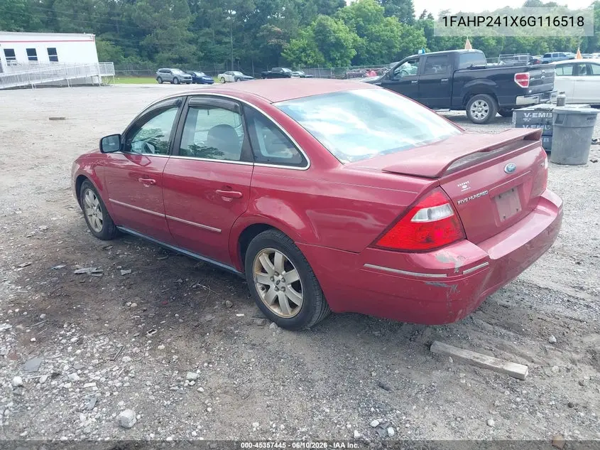 2006 Ford Five Hundred Sel VIN: 1FAHP241X6G116518 Lot: 45357445