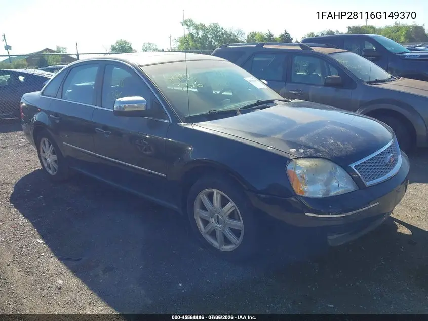 2006 Ford Five Hundred Limited VIN: 1FAHP28116G149370 Lot: 45564446