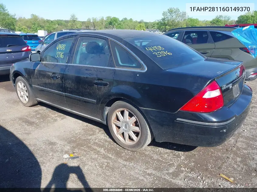 2006 Ford Five Hundred Limited VIN: 1FAHP28116G149370 Lot: 45564446