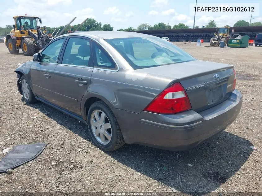 2006 Ford Five Hundred Se VIN: 1FAFP23186G102612 Lot: 45624470