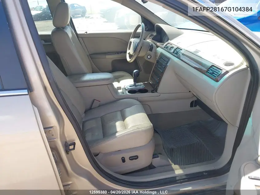 2007 Ford Five Hundred Limited VIN: 1FAFP28167G104384 Lot: 12595380X
