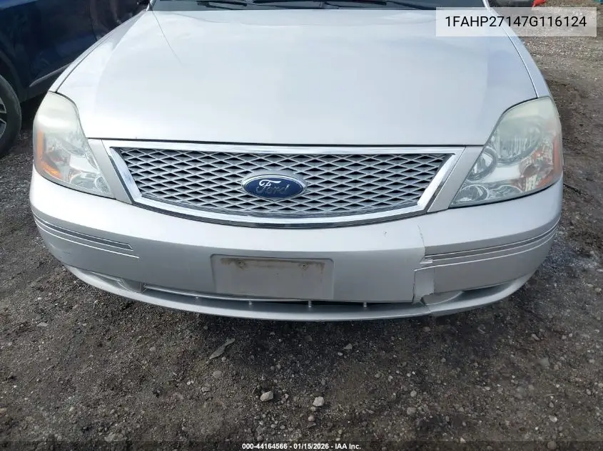 2007 Ford Five Hundred Sel VIN: 1FAHP27147G116124 Lot: 44164566